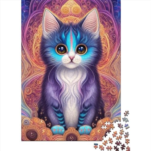 Süßes Katzen-Puzzle aus Holz für Erwachsene, Puzzle-Spielzeug, 300-teiliges Puzzle für Erwachsene Teenager, Puzzle – anspruchsvolles Spiel (Größe: 40 x 28 cm) von JIANGENNF