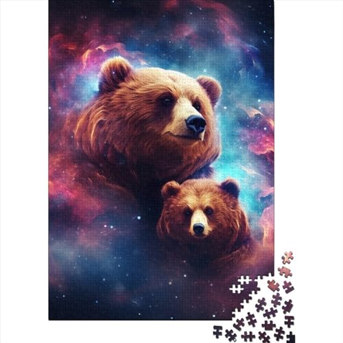 Tier-Braunbär-Holzpuzzle für Erwachsene, Puzzle-Spielzeug, 500 Teile, Puzzle für Erwachsene, Entspannungs-Puzzlespiele, Denksport-Puzzle 20,47x14,96 Zoll von JIANGENNF