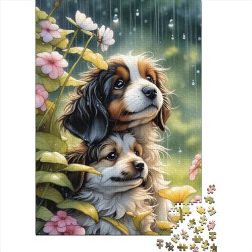 Tier-Fantasie-Hund-Holzpuzzle für Erwachsene, Puzzle 300 Teile, Puzzle für Erwachsene ganze Familie und die (Größe: 40 x 28 cm) von JIANGENNF