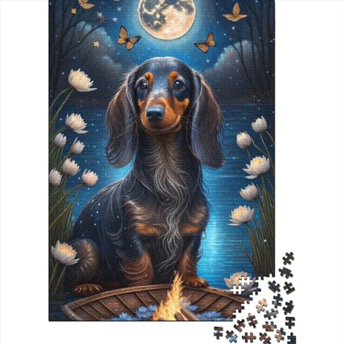 Tier-Fantasie-Hund-Holzpuzzle für Teenager-Geschenke, 500-teiliges Puzzle für Erwachsene, Teenager, schwierige, anspruchsvolle Puzzles, 500 Teile (Größe: 52 x 38 cm) von JIANGENNF