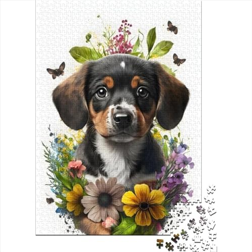 Tier-Fantasie-Hund-Puzzle aus Holz für Erwachsene, Puzzle-Spielzeug, 300-teiliges Puzzle für Erwachsene und Teenager, Puzzle – anspruchsvolles Spiel (Größe 40 x 28 cm) von JIANGENNF