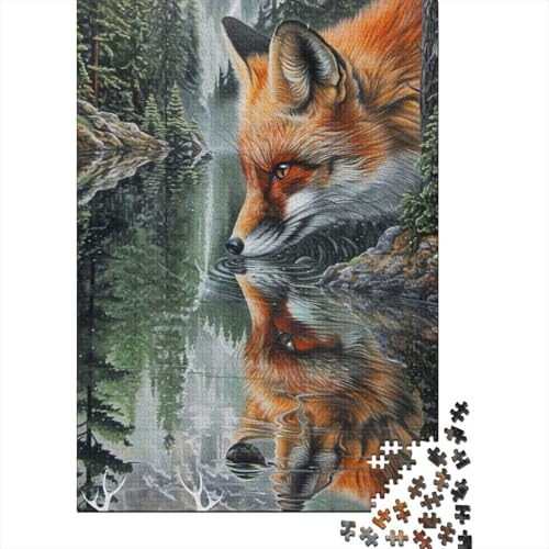 Tier-Fuchs-Kunst-Puzzle für Erwachsene, Puzzle für Erwachsene, 300-teiliges Puzzle, Puzzle für Erwachsene, Lernspiel, Herausforderungsspielzeug, 40 x 28 cm von JIANGENNF