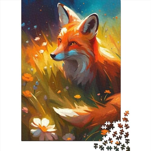 Tier-Fuchs-Puzzle, 500 Teile, für Erwachsene und Jugendliche, von Wooden Jigsaws Puzzles, Puzzles für Erwachsene und Jugendliche, Denksport-Puzzle (Größe: 52 x 38 cm) von JIANGENNF