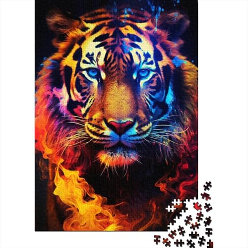 Tier-Tiger-Puzzle aus Holz, Puzzle für Erwachsene und Jugendliche, 500 große Teile, Puzzle für Erwachsene als Geschenk für die ganze Familie und die 20,47x14,96 Zoll von JIANGENNF