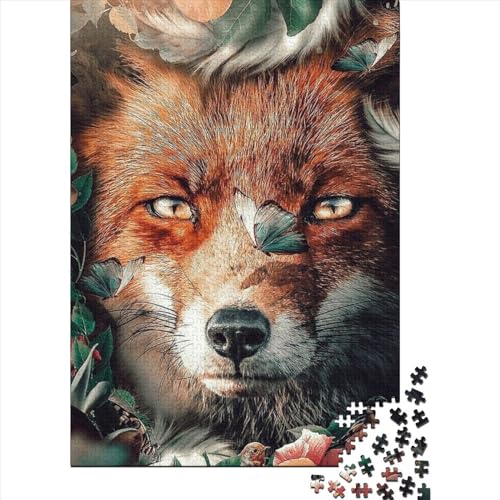 Tierpuzzle mit Fuchs aus Holz, Puzzle für Erwachsene, Teenager, Puzzle 300 Teile für Erwachsene, nachhaltiges Puzzle für Erwachsene, Spiele 40 x 28 cm von JIANGENNF