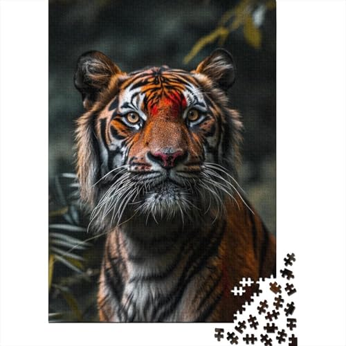 Tiger-Holzpuzzle für Erwachsene und Jugendliche, 1000 Teile, für Erwachsene, schwieriges Puzzle, Geburtstagsgeschenk, Geschenke für Erwachsene, 75 x 50 cm von JIANGENNF