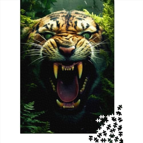 Tiger-Puzzle, 500 Teile, Holzpuzzle, Puzzle für Erwachsene, Teenager, Puzzle für Erwachsene, Lernspiel, Herausforderungsspielzeug (Größe 20,47 x 14,96 Zoll) von JIANGENNF