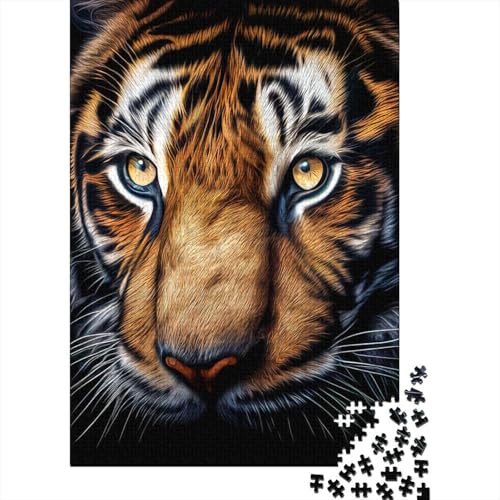 Tiger-Puzzle aus Holz, Puzzle für Erwachsene, Teenager, Erwachsene, 1000 Teile, Puzzle, Entspannungspuzzle, Spiele, Denksportaufgabe (Größe 75x50cm) von JIANGENNF