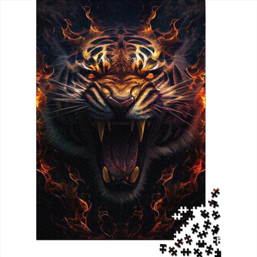Tiger-Puzzle aus Holz, Puzzle für Erwachsene und Jugendliche, 300 Teile, Puzzle für Erwachsene, Puzzle für Erwachsene und Jugendliche, 40 x 28 cm von JIANGENNF