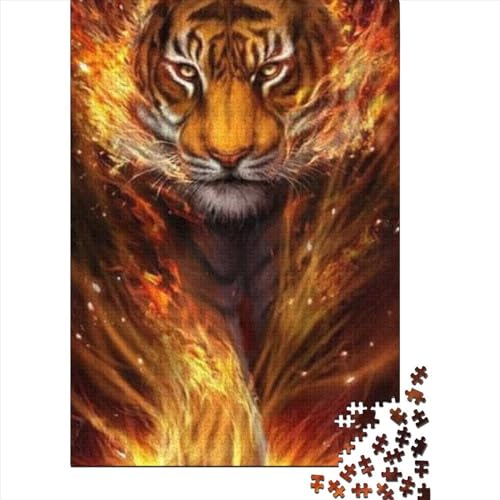 Tiger-Puzzle aus Holz für Erwachsene, Puzzle-Spielzeug, 300-teiliges Puzzle für Erwachsene und Teenager, anspruchsvolles Spiel (Größe 40 x 28 cm) von JIANGENNF