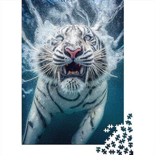 Tigers of The Ocean Holzpuzzle für Erwachsene, Puzzle 1000 Teile für Erwachsene, Puzzle für Erwachsene, Lernspiel, Herausforderungsspielzeug 29,53x19,69 Zoll von JIANGENNF