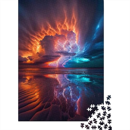 Tropische Sonnenuntergangsstürme Puzzles Puzzles für Erwachsene Teenager Erwachsenenpuzzle 500 Teile Entspannungspuzzles Spiele-Denkspiel 52x38cm von JIANGENNF