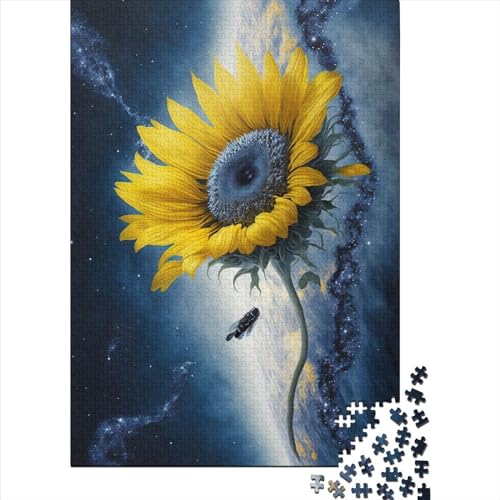 Universum-Sonnenblumen-Puzzle für Erwachsene, Teenager, 300 Teile, Puzzle, Puzzle für Erwachsene, Lernspiel, Herausforderungsspielzeug, 15,75 x 11,02 Zoll von JIANGENNF