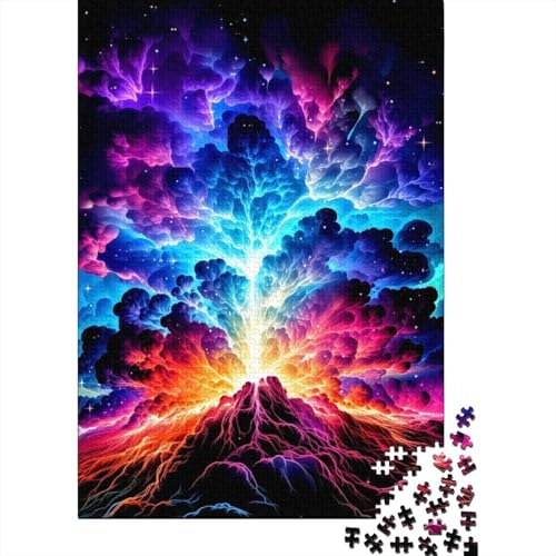 Vulkanische Wolkenstürme, Holzpuzzle für Erwachsene, 1000-teiliges Puzzle für Erwachsene Teenager, ganze Familie und die 29,53x19,69 Zoll von JIANGENNF