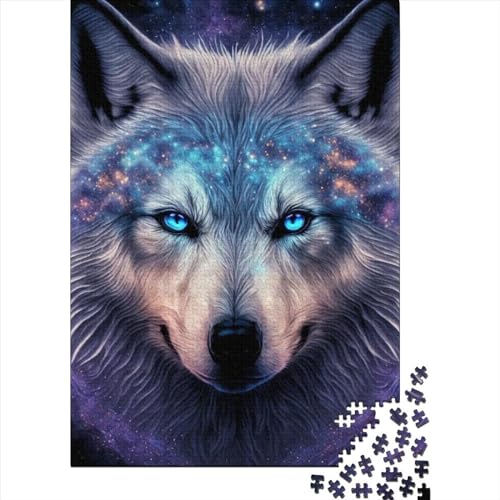 Weißer Wolf für Erwachsene, schwieriges Puzzle, 500 Teile, Puzzle für Erwachsene Teenager, Entspannungspuzzle, Spiele, Denksportaufgabe, 52 x 38 cm von JIANGENNF