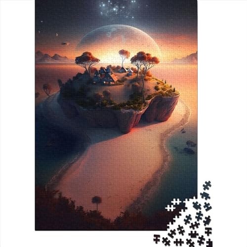 Weißes Sandinsel-Puzzle | Puzzle 500 Teile für Erwachsene Holzpuzzle für Erwachsene Puzzles ganze Familie und die (Größe: 52 x 38 cm) von JIANGENNF