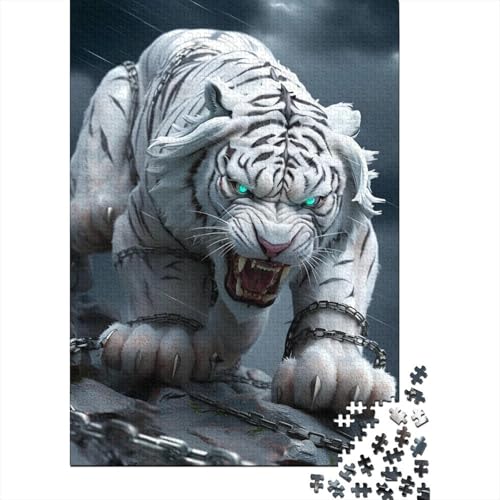 Wilder Tiger für Erwachsene, schwieriges Puzzle, 300 große Teile, Puzzle für Erwachsene, Holzpuzzle für Erwachsene, Teenager, 40x28cm von JIANGENNF