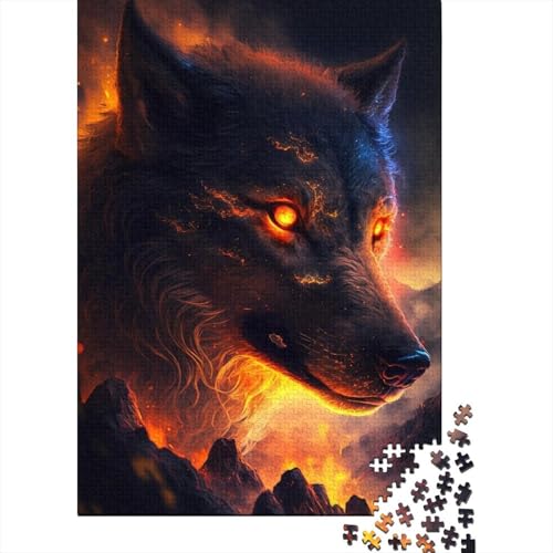 Wolf-Puzzle für Erwachsene, schwierige und anspruchsvolle Puzzles, 300-teiliges Puzzle für Erwachsene, Lernspiel, Herausforderungsspielzeug, 40 x 28 cm von JIANGENNF