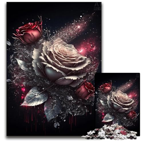 Wunderschöne Rosen-Puzzles für Erwachsene, 1000 Teile, anspruchsvolle Puzzles, hirnforderndes DIY-Dekorationsspiel, interaktives Familienspielzeug, 26x38cm/10,23x14,96 Zoll Wunderschöne Rosen-Puzzles für Erwachsene, 1000 Teile, anspruchsvolle Puzzles, hirnforderndes DIY-Dekorationsspiel, interaktives Familienspielzeug, 26x38cm/10,23x14,96 Zoll von JIANGENNF