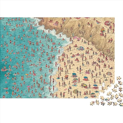 Beach 1000 Teile Puzzle Für Erwachsene Herausforderndes Stress Abbauen Spielzeug Geschenk The Sandy Land by The Water's Edge Impossible Puzzle Geburtstagsgeschenk Für Erwachsene 1000pcs (75x50cm) von JIANQIANG