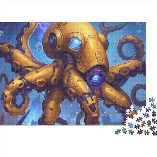 Blue Pink Octopus 500 Teile Puzzle Für Erwachsene Geschicklichkeitsspiel Lernspiel Farbenfrohes Sensitive Marine Organisms Impossible Puzzle Geburtstagsgeschenk Für Erwachsene 500pcs (52x38cm) von JIANQIANG