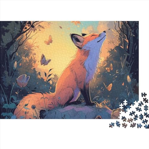 Cartoon Fox 300 Teile Puzzle Für Erwachsene Schwierigkeits Lernspiel Home Dekoration Cunning Animal Impossible Puzzle Geburtstagsgeschenk Für Erwachsene 300pcs (40x28cm) von JIANQIANG