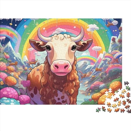 Cattle 1000 Teile Puzzle Für Erwachsene Geschicklichkeitsspiel Einzigartiges Home Dekoration Strong Animals Impossible Puzzle Geburtstagsgeschenk Für Erwachsene 1000pcs (75x50cm) von JIANQIANG