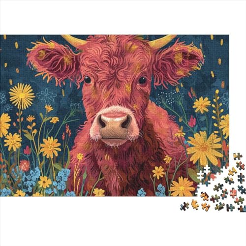 Cattle 1000 Teile Puzzle Für Erwachsene Geschicklichkeitsspiel Stress Abbauen Home Dekoration Strong Animals Impossible Puzzle Geburtstagsgeschenk Für Erwachsene 1000pcs (75x50cm) von JIANQIANG