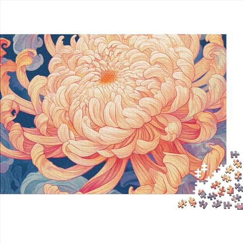 Chrysanthemum 300 Teile Puzzle Für Erwachsene Herausforderndes Stress Abbauen Farbenfrohes Plants That Are Not Afraid of Severe Cold Impossible Puzzle Geburtstagsgeschenk Für Erwachsene 300pcs (40x28 von JIANQIANG