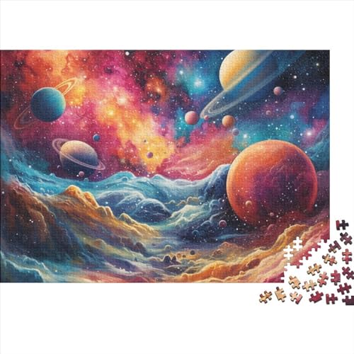Cosmic Planets 300 Teile Puzzle Für Erwachsene Geschicklichkeitsspiel Lernspiel Farbenfrohes Spatiotemporal Celestial Bodies Impossible Puzzle Geburtstagsgeschenk Für Erwachsene 300pcs (40x28cm) von JIANQIANG