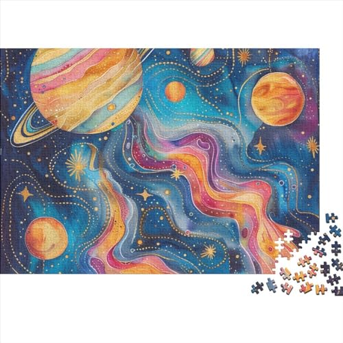 Cosmic Planets 300 Teile Puzzle Für Erwachsene Geschicklichkeitsspiel Stress Abbauen Farbenfrohes Spatiotemporal Celestial Bodies Impossible Puzzle Geburtstagsgeschenk Für Erwachsene 300pcs (40x28cm) von JIANQIANG