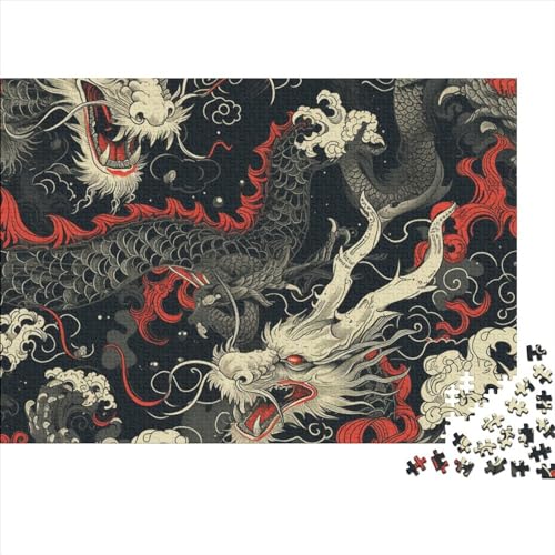 Dragon 1000 Teile Puzzle Für Erwachsene Geschicklichkeitsspiel Lernspiel Spielzeug Geschenk Mythological Animals Impossible Puzzle Geburtstagsgeschenk Für Erwachsene 1000pcs (75x50cm) von JIANQIANG