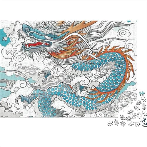 Dragon 500 Teile Puzzle Für Erwachsene Geschicklichkeitsspiel Lernspiel Spielzeug Geschenk Mythological Animals Impossible Puzzle Geburtstagsgeschenk Für Erwachsene 500pcs (52x38cm) von JIANQIANG