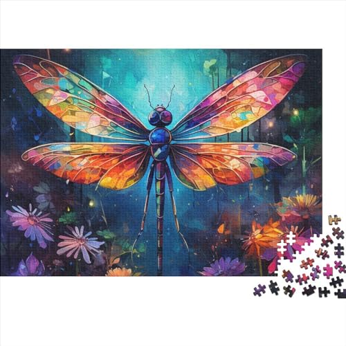 Dragonfly 500 Teile Puzzle Für Erwachsene Herausforderndes Einzigartiges Home Dekoration Beautiful Flying Insects Impossible Puzzle Geburtstagsgeschenk Für Erwachsene 500pcs (52x38cm) von JIANQIANG