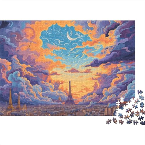 Eiffel Tower 1000 Teile Puzzle Für Erwachsene Geschicklichkeitsspiel Einzigartiges Farbenfrohes Beautiful Buildings Impossible Puzzle Geburtstagsgeschenk Für Erwachsene 1000pcs (75x50cm) von JIANQIANG