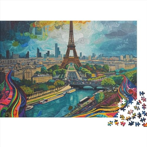 Eiffel Tower 1000 Teile Puzzle Für Erwachsene Geschicklichkeitsspiel Stress Abbauen Spielzeug Geschenk Beautiful Buildings Impossible Puzzle Geburtstagsgeschenk Für Erwachsene 1000pcs (75x50cm) von JIANQIANG