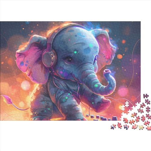 Elephant 1000 Teile Puzzle Für Erwachsene Geschicklichkeitsspiel Stress Abbauen Spielzeug Geschenk Long Nosed Animal Impossible Puzzle Geburtstagsgeschenk Für Erwachsene 1000pcs (75x50cm) von JIANQIANG