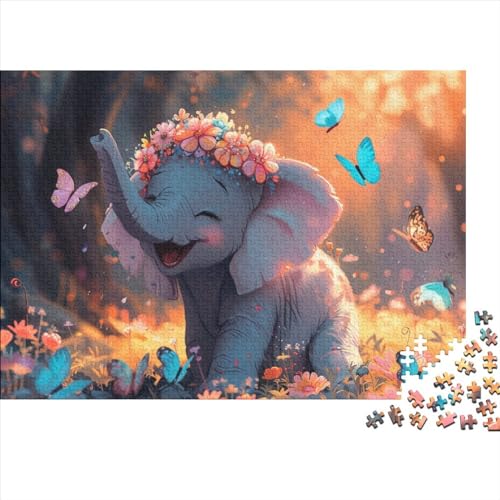 Elephant 300 Teile Puzzle Für Erwachsene Geschicklichkeitsspiel Stress Abbauen Spielzeug Geschenk Long Nosed Animal Impossible Puzzle Geburtstagsgeschenk Für Erwachsene 300pcs (40x28cm) von JIANQIANG
