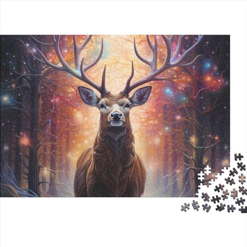 Elk Deer 1000 Teile Puzzle Für Erwachsene Geschicklichkeitsspiel Lernspiel Farbenfrohes A Gentle Animal Impossible Puzzle Geburtstagsgeschenk Für Erwachsene 1000pcs (75x50cm) von JIANQIANG