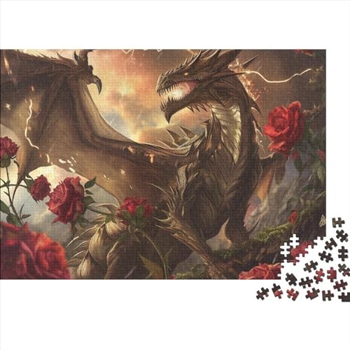 Flame Pterosaur 1000 Teile Puzzle Für Erwachsene Geschicklichkeitsspiel Lernspiel Home Dekoration Flying Reptiles Impossible Puzzle Geburtstagsgeschenk Für Erwachsene 1000pcs (75x50cm) von JIANQIANG