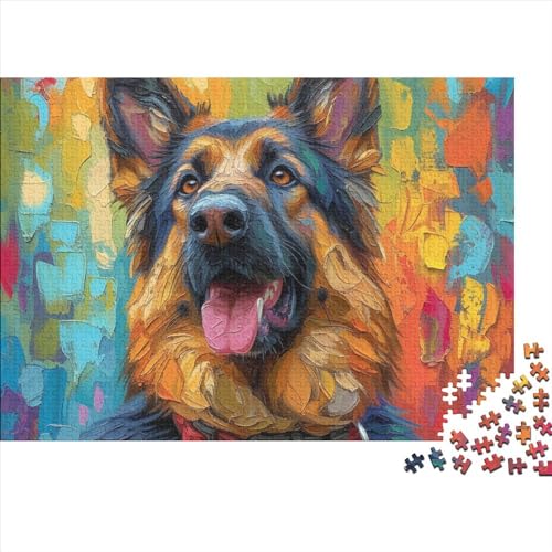 German Shepherd Dog 1000 Teile Puzzle Für Erwachsene Herausforderndes Lernspiel Spielzeug Geschenk Animals with A Keen Sense of Smell Impossible Puzzle Geburtstagsgeschenk Für Erwachsene 1000pcs (75x5 von JIANQIANG