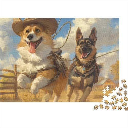 German Shepherd Dog 300 Teile Puzzle Für Erwachsene Schwierigkeits Lernspiel Home Dekoration Animals with A Keen Sense of Smell Impossible Puzzle Geburtstagsgeschenk Für Erwachsene 300pcs (40x28cm) von JIANQIANG