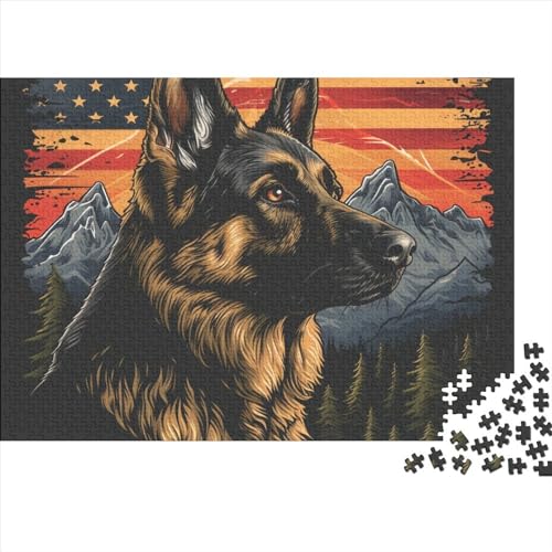 German Shepherd Dog 500 Teile Puzzle Für Erwachsene Geschicklichkeitsspiel Lernspiel Farbenfrohes Animals with A Keen Sense of Smell Impossible Puzzle Geburtstagsgeschenk Für Erwachsene 500pcs (52x38 von JIANQIANG