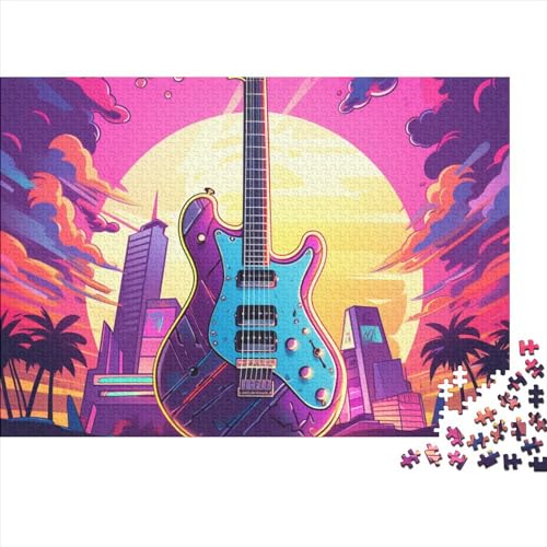 Guitar 500 Teile Puzzle Für Erwachsene Herausforderndes Stress Abbauen Home Dekoration Plucked Stringed Instrument Impossible Puzzle Geburtstagsgeschenk Für Erwachsene 500pcs (52x38cm) von JIANQIANG