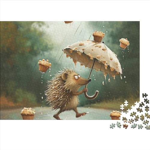Hedgehog 1000 Teile Puzzle Für Erwachsene Geschicklichkeitsspiel Lernspiel Farbenfrohes Animals Covered in Thorns Impossible Puzzle Geburtstagsgeschenk Für Erwachsene 1000pcs (75x50cm) von JIANQIANG