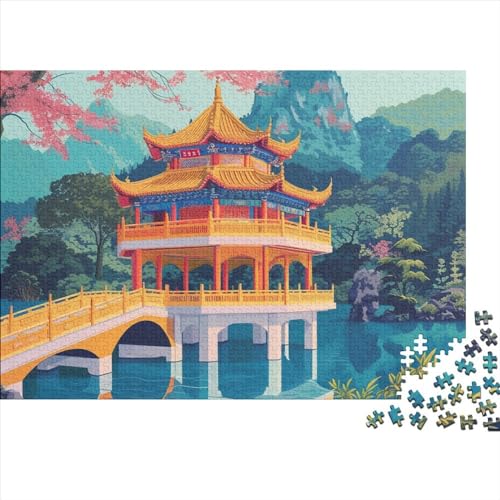 Japanese Tower 1000 Teile Puzzle Für Erwachsene Geschicklichkeitsspiel Lernspiel Farbenfrohes Beautiful Buildings Impossible Puzzle Geburtstagsgeschenk Für Erwachsene 1000pcs (75x50cm) von JIANQIANG