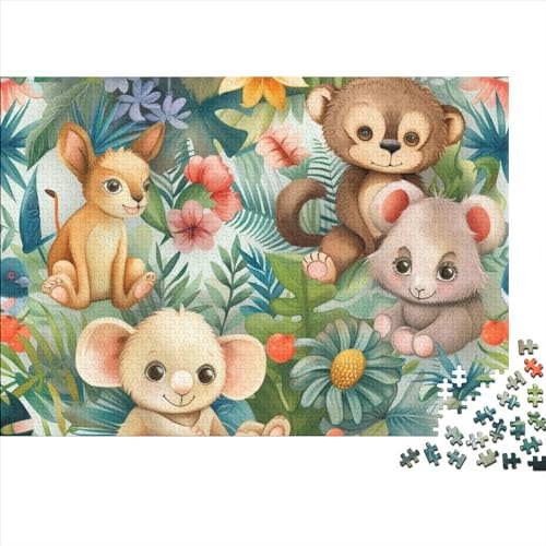 Jungle Animals 300 Teile Puzzle Für Erwachsene Schwierigkeits Lernspiel Farbenfrohes Aggregated Organisms Impossible Puzzle Geburtstagsgeschenk Für Erwachsene 300pcs (40x28cm) von JIANQIANG