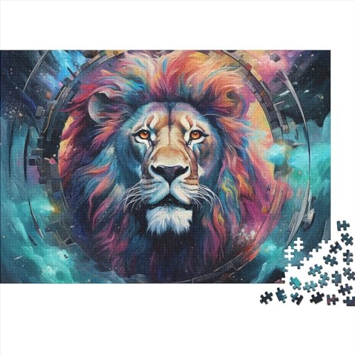 Lion 1000 Teile Puzzle Für Erwachsene Herausforderndes Stress Abbauen Farbenfrohes Fierce Animals Impossible Puzzle Geburtstagsgeschenk Für Erwachsene 1000pcs (75x50cm) von JIANQIANG