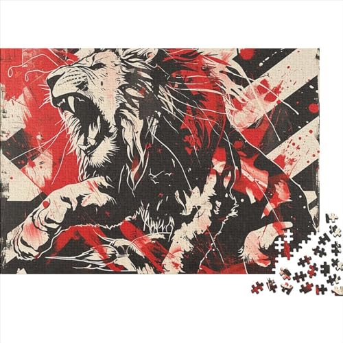 Lion 1000 Teile Puzzle Für Erwachsene Schwierigkeits Lernspiel Home Dekoration Fierce Animals Impossible Puzzle Geburtstagsgeschenk Für Erwachsene 1000pcs (75x50cm) von JIANQIANG