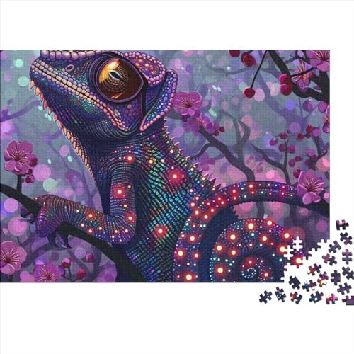 Lizard 500 Teile Puzzle Für Erwachsene Herausforderndes Stress Abbauen Farbenfrohes Long Tailed Reptiles Impossible Puzzle Geburtstagsgeschenk Für Erwachsene 500pcs (52x38cm) von JIANQIANG